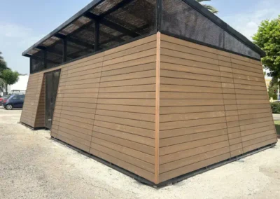 Panel encapsulado sencillo color IPE, revestimiento de estructura