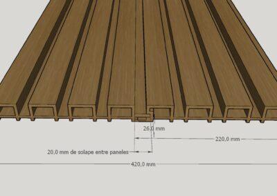 Panel Teka listón ancho SIN GRAPA