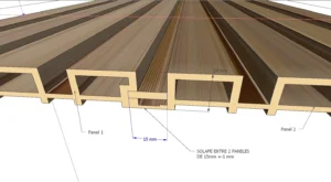 Solape entre 2 paneles PVC-ASA-15mm