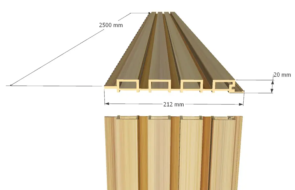 Panel alistonado ASA con cotas
